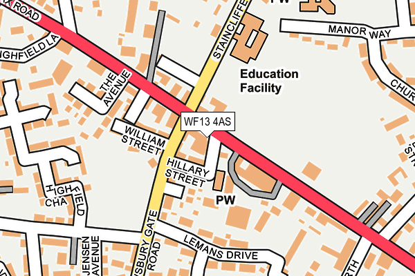 WF13 4AS map - OS OpenMap – Local (Ordnance Survey)