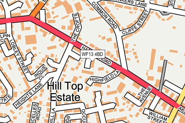 WF13 4BD map - OS OpenMap – Local (Ordnance Survey)