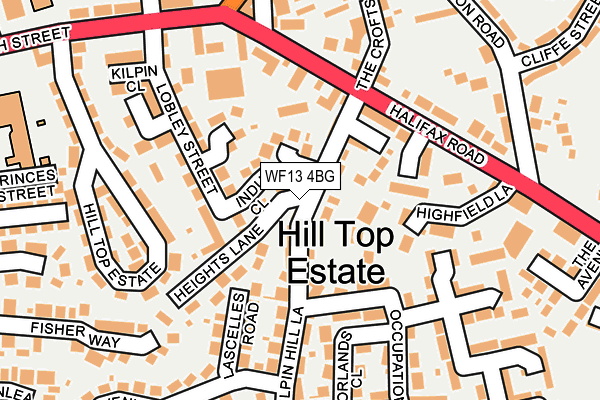 WF13 4BG map - OS OpenMap – Local (Ordnance Survey)