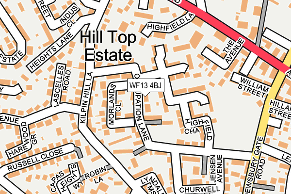 WF13 4BJ map - OS OpenMap – Local (Ordnance Survey)