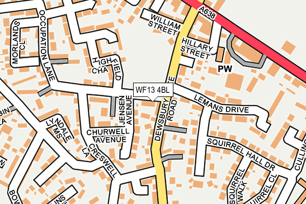 WF13 4BL map - OS OpenMap – Local (Ordnance Survey)