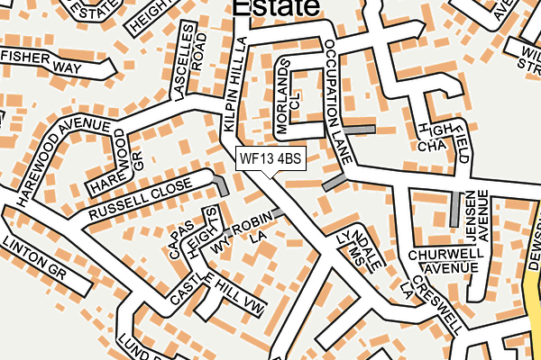 WF13 4BS map - OS OpenMap – Local (Ordnance Survey)