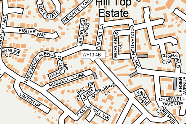 WF13 4BT map - OS OpenMap – Local (Ordnance Survey)