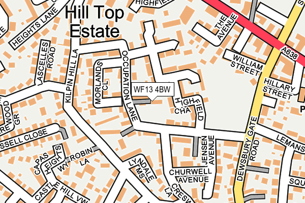 WF13 4BW map - OS OpenMap – Local (Ordnance Survey)