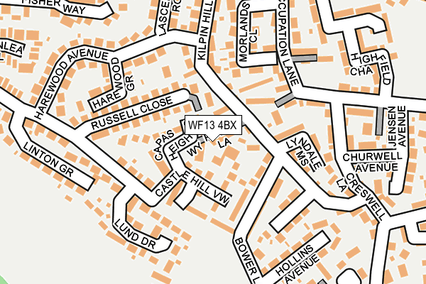 WF13 4BX map - OS OpenMap – Local (Ordnance Survey)