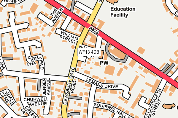 WF13 4DB map - OS OpenMap – Local (Ordnance Survey)
