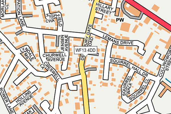 WF13 4DD map - OS OpenMap – Local (Ordnance Survey)