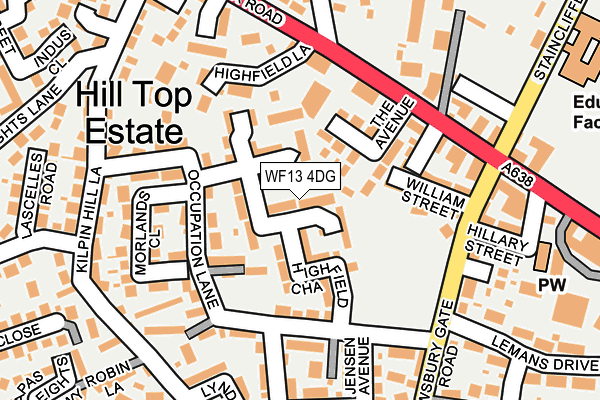 WF13 4DG map - OS OpenMap – Local (Ordnance Survey)