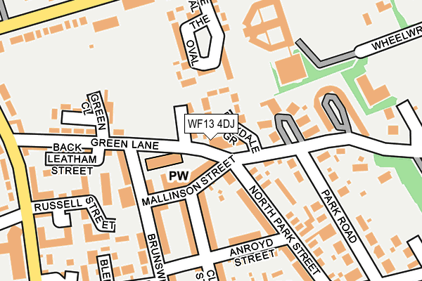 WF13 4DJ map - OS OpenMap – Local (Ordnance Survey)