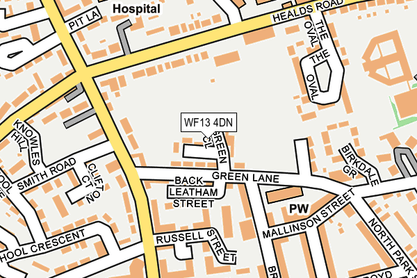 WF13 4DN map - OS OpenMap – Local (Ordnance Survey)