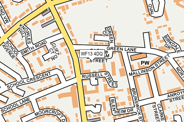 WF13 4DQ map - OS OpenMap – Local (Ordnance Survey)
