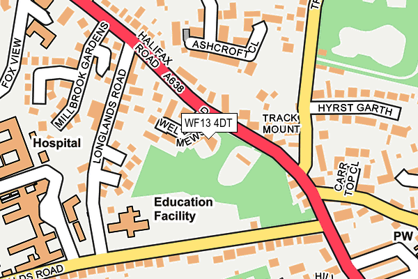 WF13 4DT map - OS OpenMap – Local (Ordnance Survey)