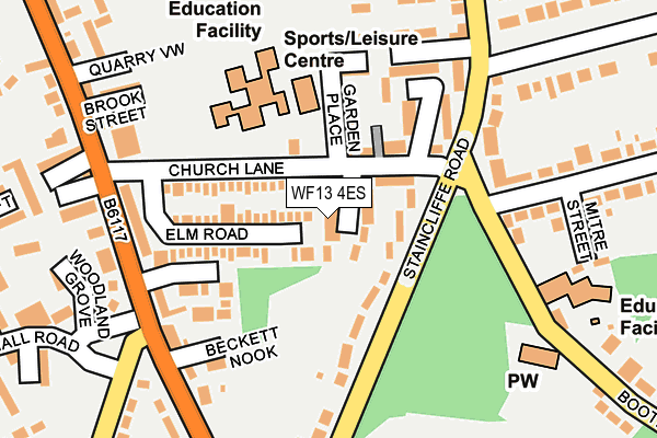 WF13 4ES map - OS OpenMap – Local (Ordnance Survey)