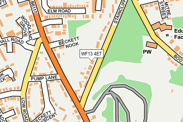 WF13 4ET map - OS OpenMap – Local (Ordnance Survey)
