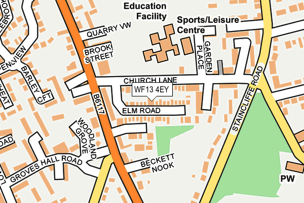 WF13 4EY map - OS OpenMap – Local (Ordnance Survey)