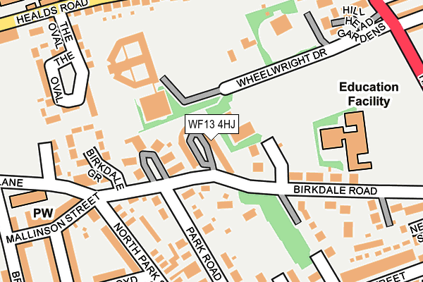 WF13 4HJ map - OS OpenMap – Local (Ordnance Survey)