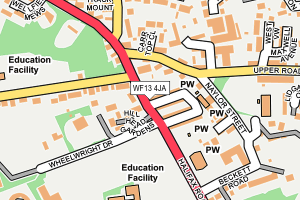 WF13 4JA map - OS OpenMap – Local (Ordnance Survey)