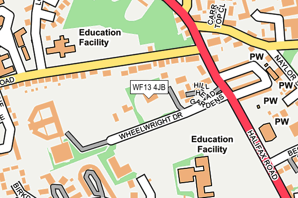 WF13 4JB map - OS OpenMap – Local (Ordnance Survey)