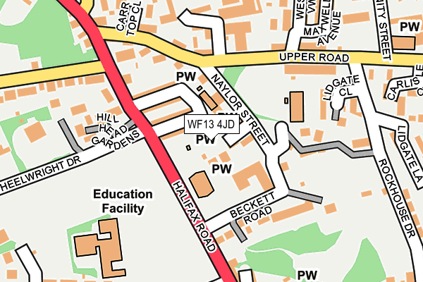 WF13 4JD map - OS OpenMap – Local (Ordnance Survey)
