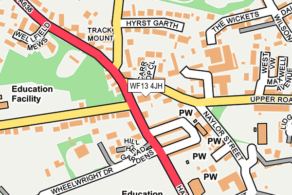 WF13 4JH map - OS OpenMap – Local (Ordnance Survey)