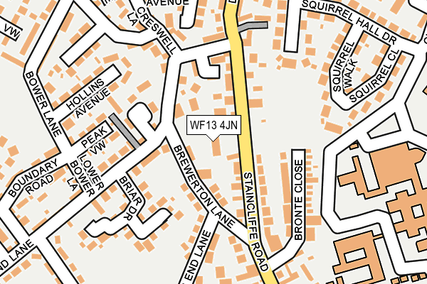 WF13 4JN map - OS OpenMap – Local (Ordnance Survey)