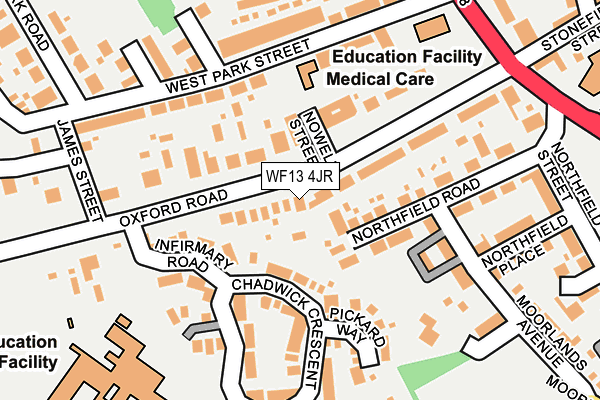 WF13 4JR map - OS OpenMap – Local (Ordnance Survey)