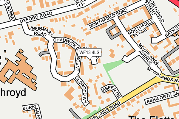 WF13 4LS map - OS OpenMap – Local (Ordnance Survey)