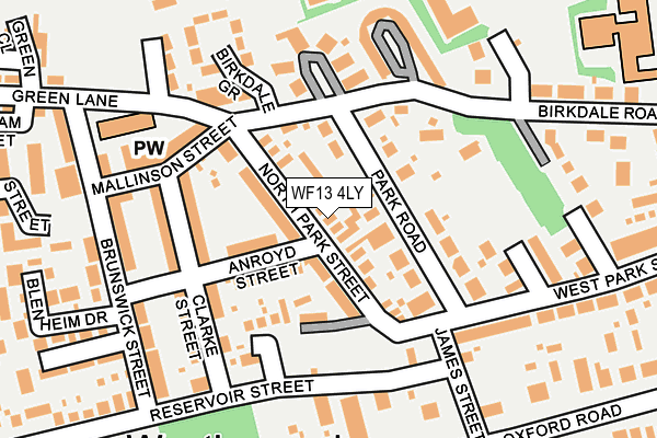 WF13 4LY map - OS OpenMap – Local (Ordnance Survey)