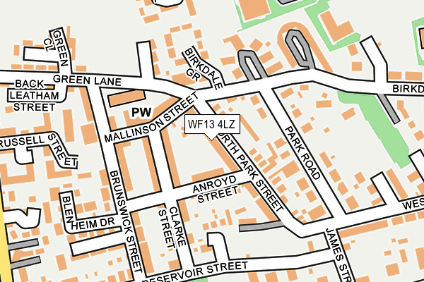 WF13 4LZ map - OS OpenMap – Local (Ordnance Survey)