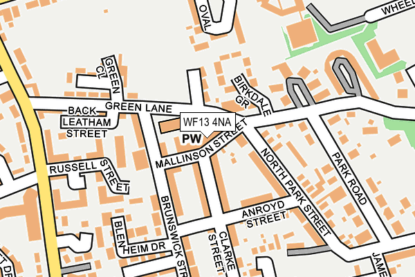 WF13 4NA map - OS OpenMap – Local (Ordnance Survey)