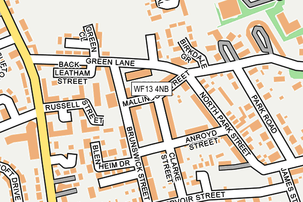 WF13 4NB map - OS OpenMap – Local (Ordnance Survey)
