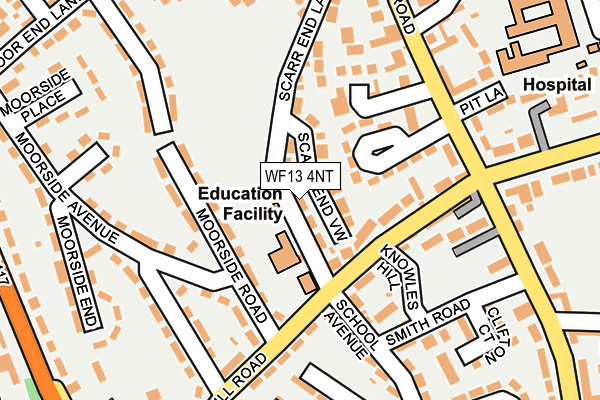 WF13 4NT map - OS OpenMap – Local (Ordnance Survey)
