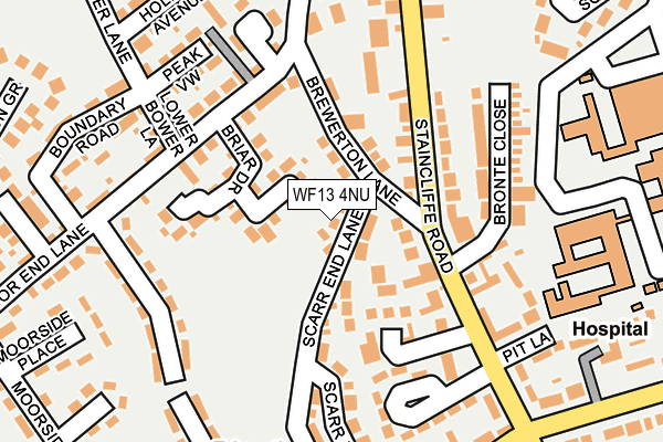 WF13 4NU map - OS OpenMap – Local (Ordnance Survey)