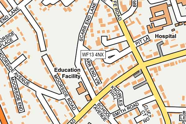 WF13 4NX map - OS OpenMap – Local (Ordnance Survey)