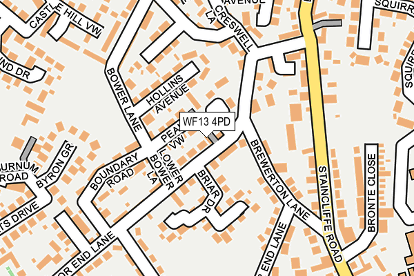 WF13 4PD map - OS OpenMap – Local (Ordnance Survey)