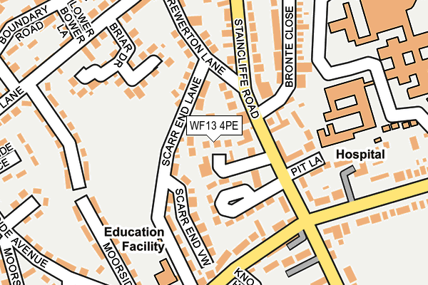 WF13 4PE map - OS OpenMap – Local (Ordnance Survey)