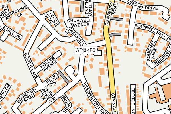 WF13 4PG map - OS OpenMap – Local (Ordnance Survey)
