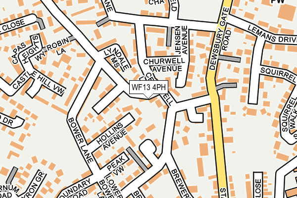 WF13 4PH map - OS OpenMap – Local (Ordnance Survey)