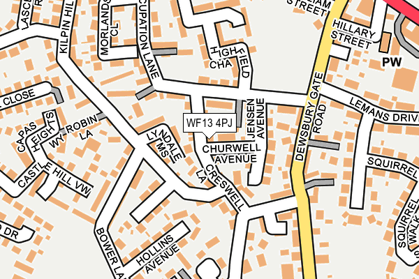 WF13 4PJ map - OS OpenMap – Local (Ordnance Survey)