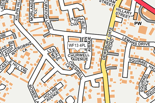 WF13 4PL map - OS OpenMap – Local (Ordnance Survey)
