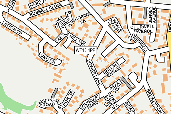 WF13 4PP map - OS OpenMap – Local (Ordnance Survey)