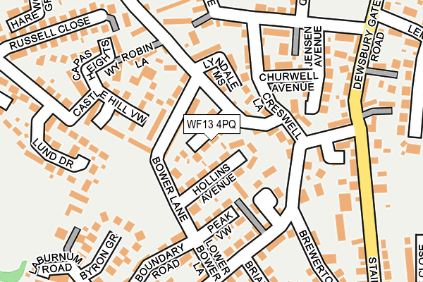 WF13 4PQ map - OS OpenMap – Local (Ordnance Survey)