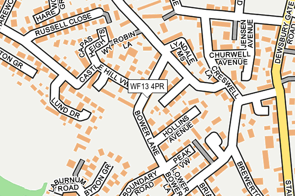 WF13 4PR map - OS OpenMap – Local (Ordnance Survey)