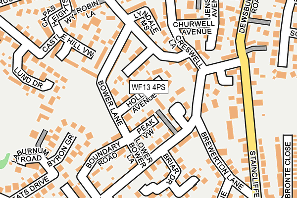 WF13 4PS map - OS OpenMap – Local (Ordnance Survey)