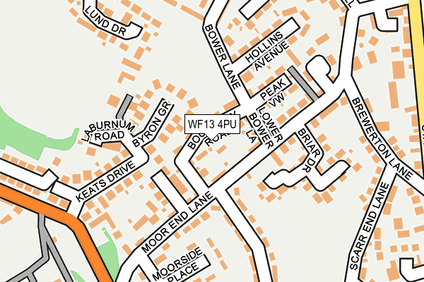 WF13 4PU map - OS OpenMap – Local (Ordnance Survey)