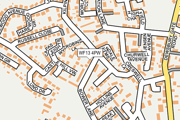 WF13 4PW map - OS OpenMap – Local (Ordnance Survey)
