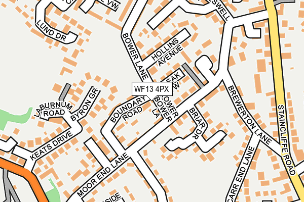 WF13 4PX map - OS OpenMap – Local (Ordnance Survey)