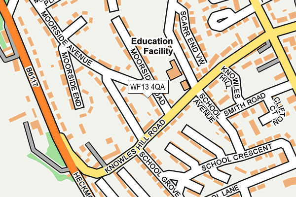 WF13 4QA map - OS OpenMap – Local (Ordnance Survey)