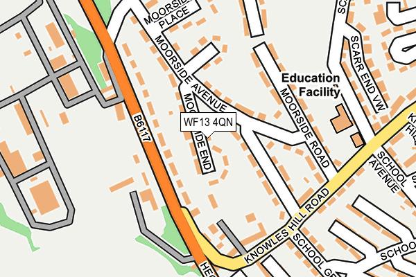 WF13 4QN map - OS OpenMap – Local (Ordnance Survey)