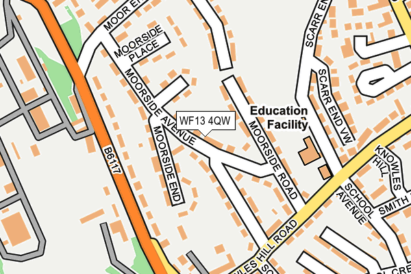 WF13 4QW map - OS OpenMap – Local (Ordnance Survey)